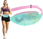[Generic] Mesh Beach Bag, Mesh Adjustable Beach Bag, Sports Fanny Pack with a Main Mesh Bag for Vacation, Travel, Picnic, Beach, and Swimming