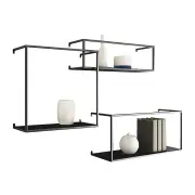 Floating Shelves Retro Industrial Ledge Black Metal Display Stand
