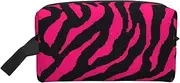 [SAAKE] Zebra Tiger Leopard Red Print Travel Cosmetic Large Capacity Zippered Storage Bag For Toiletries Daily Essentials, White, One Size