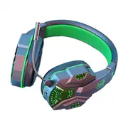 Noise Cancelling Gaming Headset Game Headphone Immersive Gaming Experience Stylish Noise Cancelling Headset with Mic Led Lights Green Black