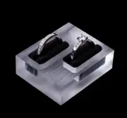 Acrylic Double Ring Hold Bearer Wedding Proposal Engagement Bridal Display Box