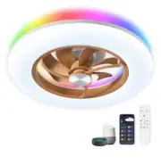 Low Profile Ceiling Fans,RGB Ceiling Fan with Lights with Remote