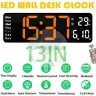 13" Digital Large Desk Alarm Wall Clock LED Display With Calendar Temperature AU