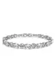 BULLION GOLD Empire Sparkling Zirconia Bracelet-White Gold/Clear