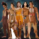 現貨萬聖節服裝 COS表演衣服成人男女土著原始人印第安豹紋野人服裝