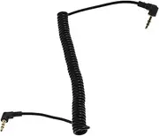 DOITOOL 3.5mm Coiled Audio Cable Stereo Extension Cord Male to Male Right Angle Rubber Coated for Headphones Smartphones Car Stereos