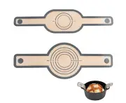 2 Pcs Oval and Round Non Stick Silicone Bread Sling for Oven Reusable Baking Tools Mats with Long Handles for Sourdough