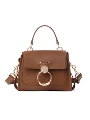 Chloé Mini Tess Day Bag in Dark Nut
