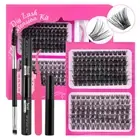 168Pcs DIY Lash Extension Kit 10-16mm Wispy Eyelash Clusters for Make Up AU
