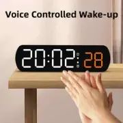 Voice Control Digital Alarm Timer Clock Temperature Dual Alarm Desktop Table
