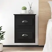Wall-Mounted Bedside Cabinets 2 pcs Black 41.5x36x53cm Bedroom Storage