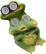 Parliky Solar Frog Garden Statue Durable Resin Outdoor Decor for Lawn Creative Lighting Ornament for Balcony and Garden for Home Decoration and Present