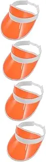 [JEWEDECO] 4pcs Breathable Sun Hat for Beach Beach Hat Cap Shade Fitness Cap Sun Orange Visor Women Uv Protection Brim Large Sports Sunscreen Visor for Sunshade Pvc