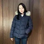 美國百分百【全新真品】TOMMY HILFIGER 羽絨外套 連帽 女款 TH 保暖 LOGO 夾克 深藍 CS33