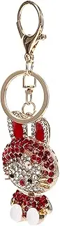 [SOESFOUFU] Pendant Keychain Keychain Decorations Key Charms Women Fluffy Decorations Keyring Cute Rabbit Keychains Lovely Key Pendant Creative Keyring Red To Drill