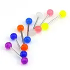 7PCS/Set Glow In The Dark Luminous Barbell Tongue Ring Body Piercing Jewelry
