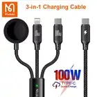 Mcdodo 100W 3 in 1 PD USB C to iPhone Wireless Charging Cable For iWatch iPhone