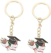 2Pcs Graduation Keychains Bachelor Cap Keyring for Graduation Parties Bag Charms and Celebrations Meaningful Keychain for Students