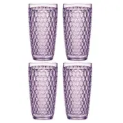 4PK Ladelle Tate Geometric 450ml Highball Acrylic Tumbler Drinking Cup - Lilac