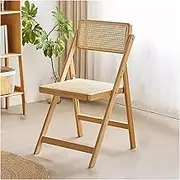 Folding Chair Retro Vine, Simple Restaurant Chair/Lounge Chair, Camping Chair,with Backrest Folding Dining Chair(Color:Natural)