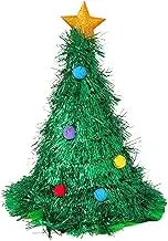 Adult Christmas Hat, Christmas Tree Hat with Star, Funny Green Hat Christmas Ornaments, Xmass Party Headwear, 47cm/18.5inch