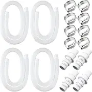 Nuanchu 4 Pack Pool Hoses for Above Ground Pools 1.5" x 59" and 1.25" x 59" with 4 Pcs 1-1/4" or 1-1/2" Pool Hose Adapter Replacement Filter Pump Hoses Compatible Universal Compatibility