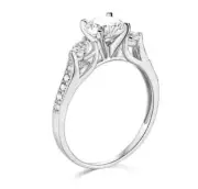 2.3 Ct Round 14K White Gold 3-Stone Created Diamond Engagement Wedding Ring