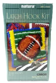 Caron Natura P541 Touchdown Football Latch Hook Rug Kit Crafts NEW SEALED BOX