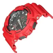 G-Shock Analog Digital Red Resin Casio Black Dial Men's Watch GA-100B-4ADR