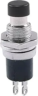 KLVN 6PCS PBS-110 7mm Thread 2 pins Mini Momentary Push Button Switch Normally Closed/Open Press The Reset Momentary Switch (Color : Black, Size : Press on-NO)