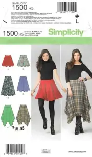 Simplicity # 1500 Sewing Pattern Skirts With Length Variations Size 6-14 Uncut