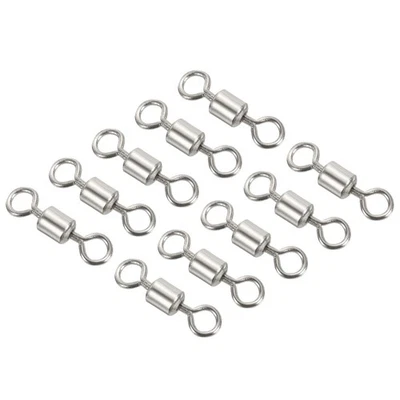 Fishing Barrel Swivels, 100Pcs 72LBS Copper Rolling Terminal Tackle, Silver