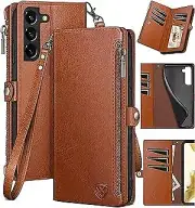 XcaseBar for Samsung Galaxy S22 Plus Wallet case with Zipper Credit Card Holder