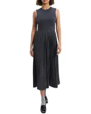 Theory Wool-Blend Pleat Dress