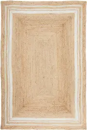 Nyla Natural White Border Jute Rug