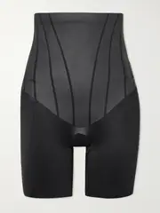 [Spanx] Spanx - Spanxsupersculpt™ Totalcontour High-waisted Mid-thigh Shorts - Black - S S Black