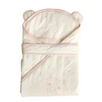 在飛比找momo購物網優惠-【azure canvas藍天畫布】有機棉嬰兒鋪棉包巾-原米