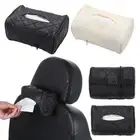 Car Decoration Tissue Storage Box Paper Cover Leather Napkin Bag Organizer