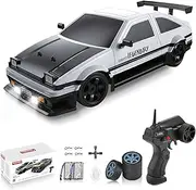 [linzezon] 1:16 RC Drift Car, 2.4Ghz 4WD High Speed 18+KM/H Remote Control Cars Vehicle with LED Lights, 2 Batteries, Sport Model Toys Vehicle for Kids, Boys, Adults (Silver)