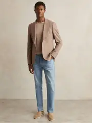 Reiss Light Blue Wash Picton Cotton-Stretch Slim-Fit Jeans (AA6712) | $195