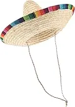 Carnival Hat Ornaments for Costumes Dress Headband Head Band Mexican Sombrero Hat Sombrero Mexican Costume Tiny Hat Mexico Party Hats Dog Hats Beige Straw