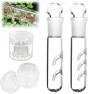 Pack of 4 Planarium Traps, Multi-Size Clear Glass Catcher Trap, 2 Hole 3 Hole Planarium Trap Glass, 8 Holes Acrylic Aquarium Trap, Planaria Trap for Aquarium Shrimp Aquarium