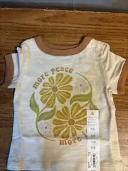 Little Co By Lauren Conrad Newborn Ringer Tee Organic Cotton “More Peace”