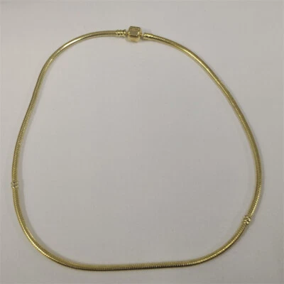 17.7" - Yellow Gold Pandora Charm Necklace