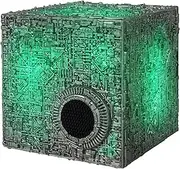FAMETEK Star Trek Borg Cube Bluetooth Speaker with Green Illumination, Sound Effects & Borg Quotes – Memorabilia, Gifts, Gadgets, Collectibles for Star Trek Fans