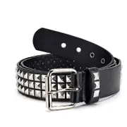 Sztxj (Black 110cm) Studded Belt Rivet Belt with Shiny Pyramid Studs for Women and Men Gothic Clothing Accessories