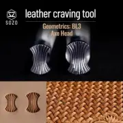 SOZO BL3 Leather Stamping Tool Geometry Axe Head Weaving Stamps Handmade Carving