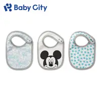 在飛比找PChome24h購物優惠-【Baby City娃娃城】迪士尼圍兜3入(米奇)