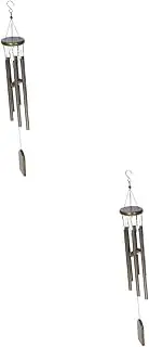 YARNOW Pcs Balcony Hanging Wind Chime Aluminum Wood Craft Vintage Wind Bell Home Decor for Living Room