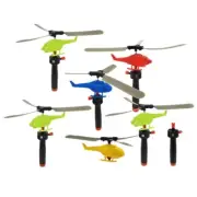 6pieces Exciting Pull String Helicopter Toy Funny Easy to Operate for Kids